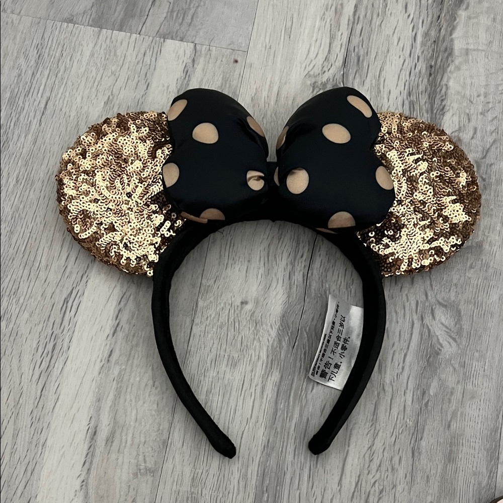 Disney Black and Gold Sequin Minnie Mouse Ears